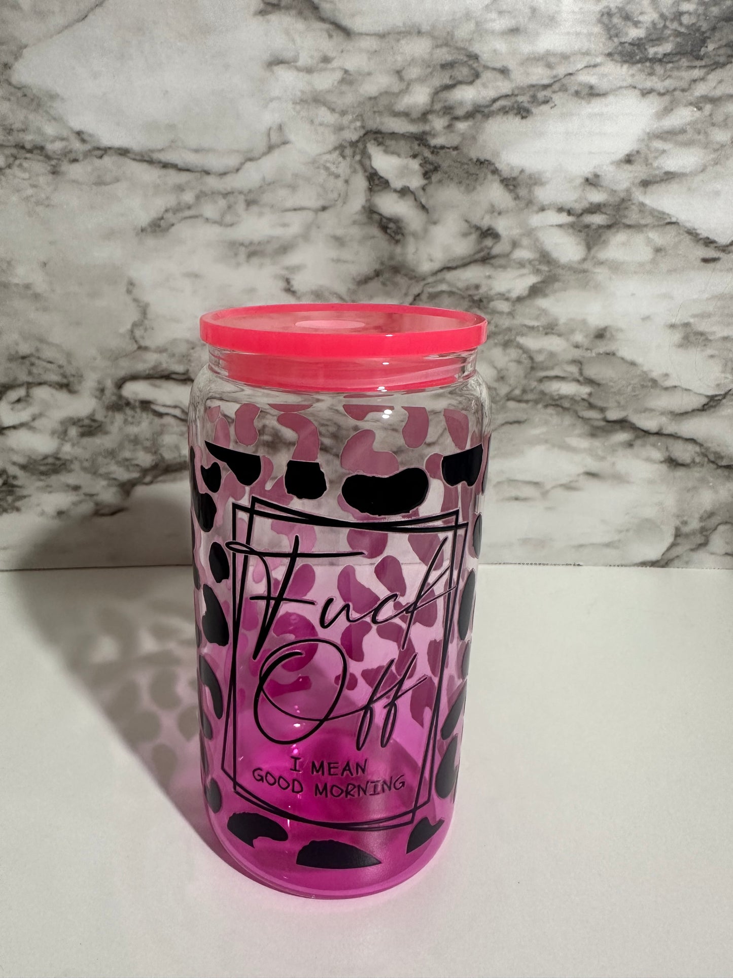 Leopard F*ck Off Cup, Pink