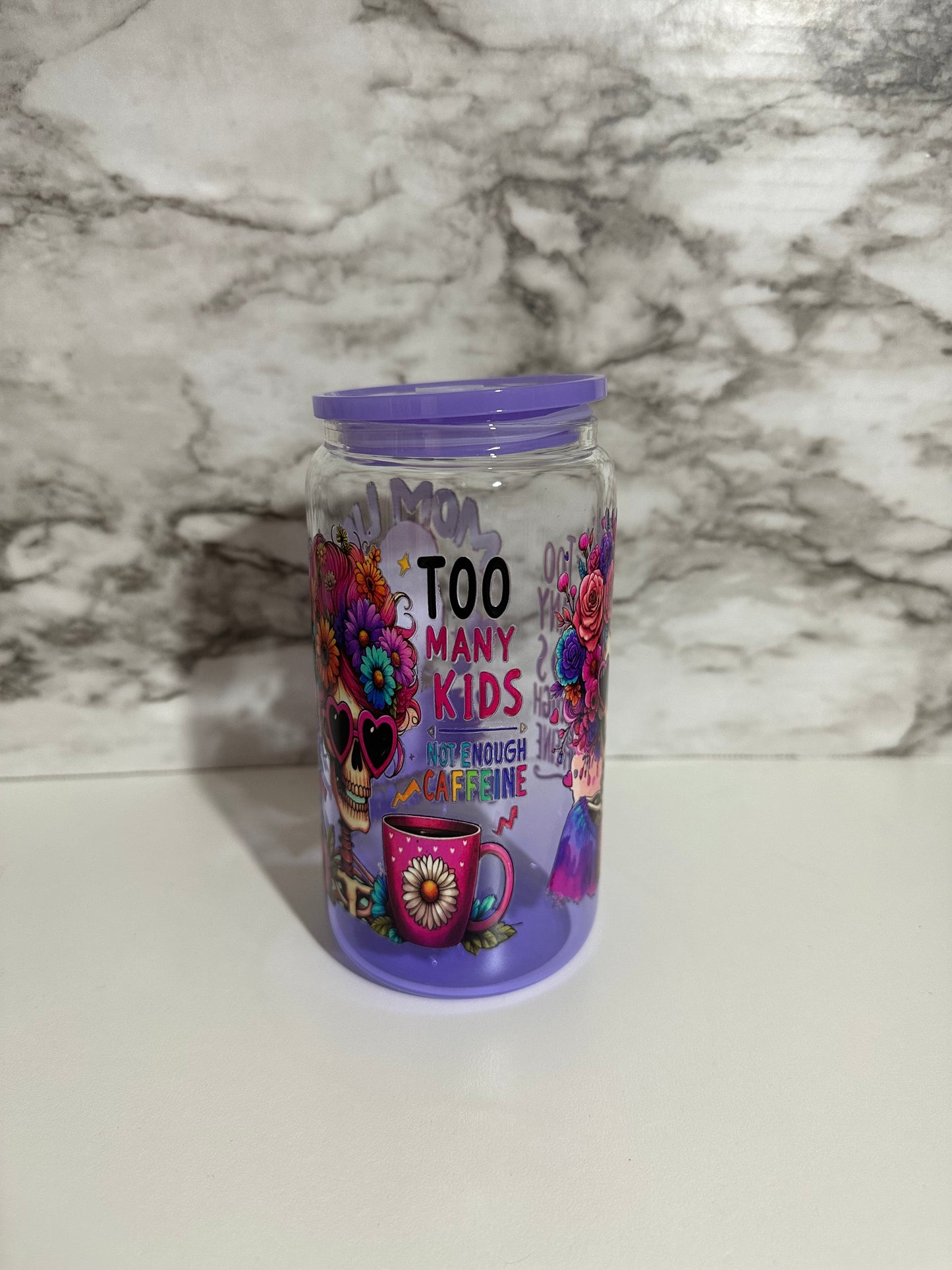 Mom Life Cup, Purple Skeleton