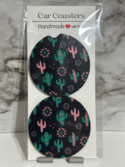 Preppy Cactus Car Coasters