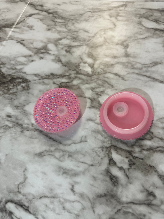 Rhinestone Libbey Lid, Light Pink