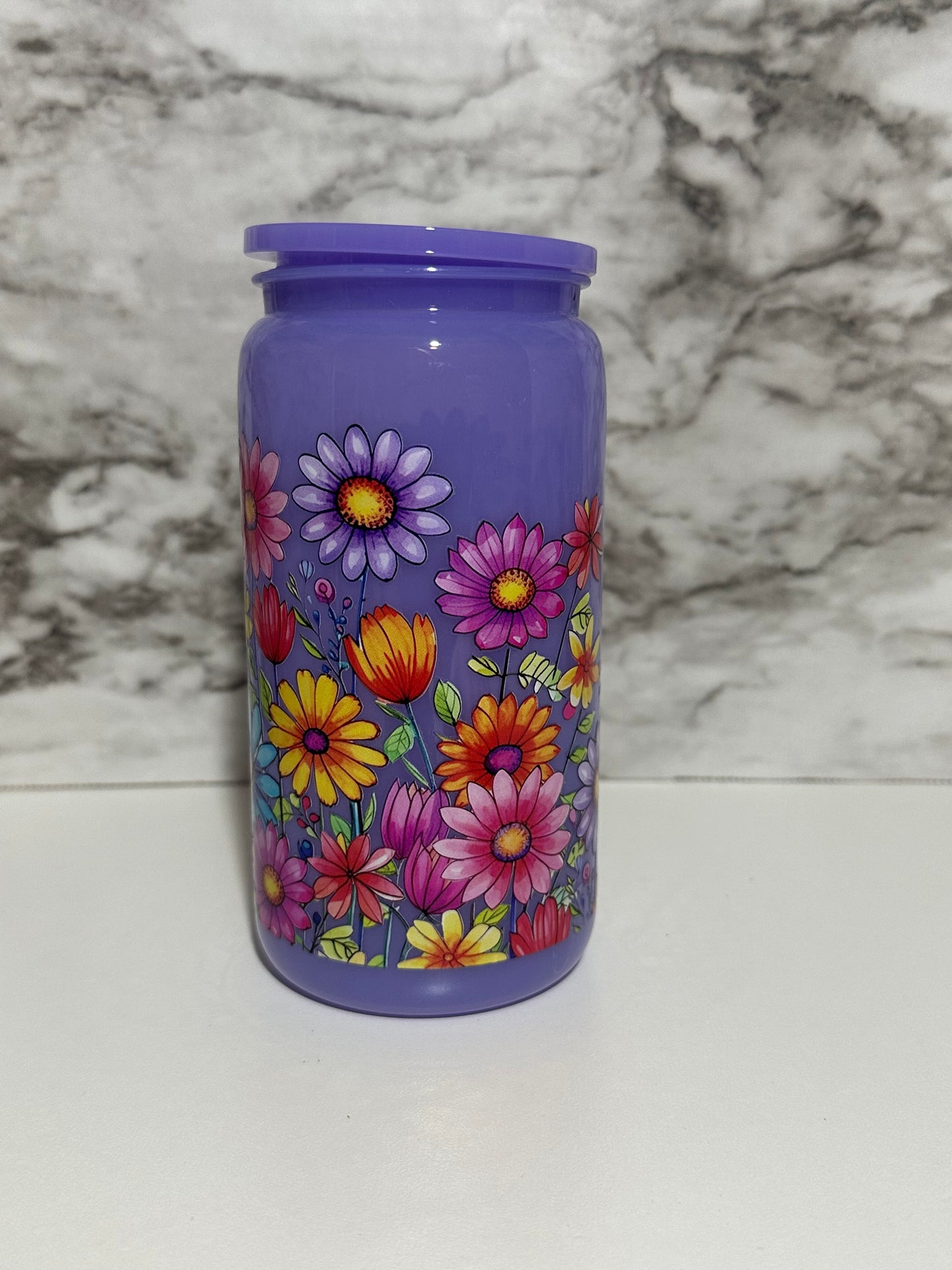 Colorful Daisy, Purple Cup