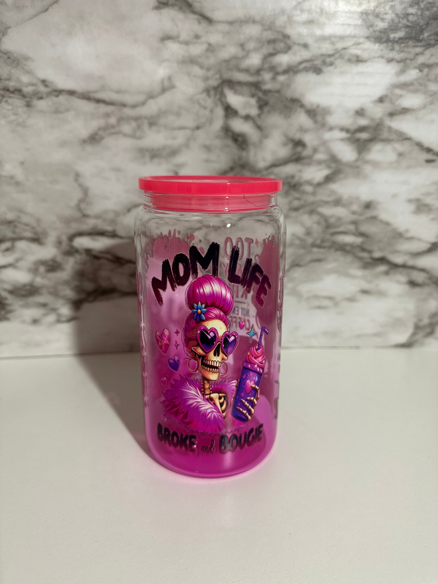 Mom Life Cup, Pink Skeleton
