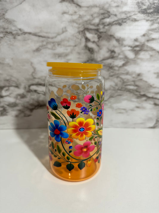 Hispanic Florals Cup, Yellow