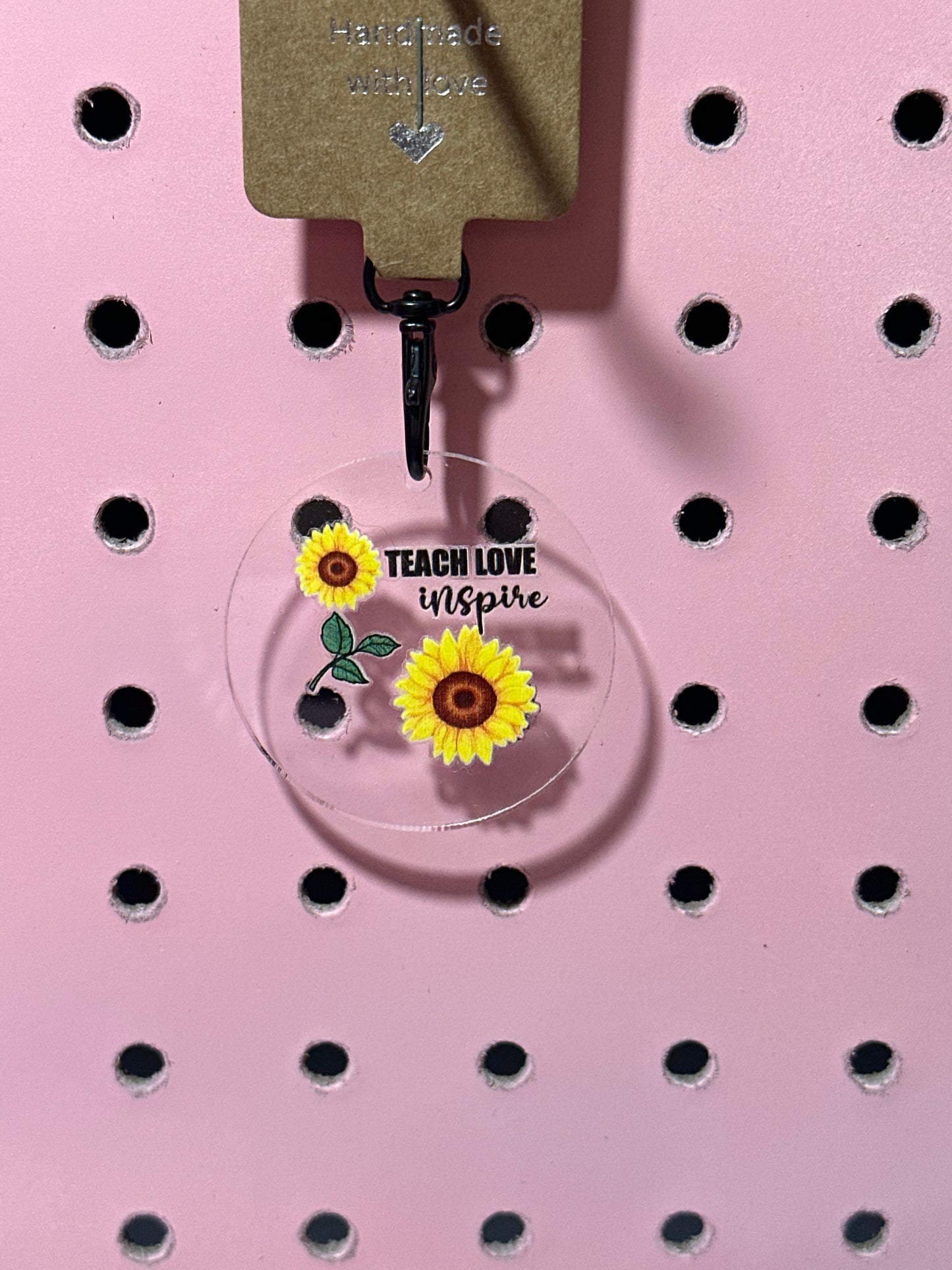 Teach Sunflower Acrylic Keychain