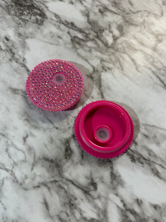 Rhinestone Libbey Lid, Hot Pink
