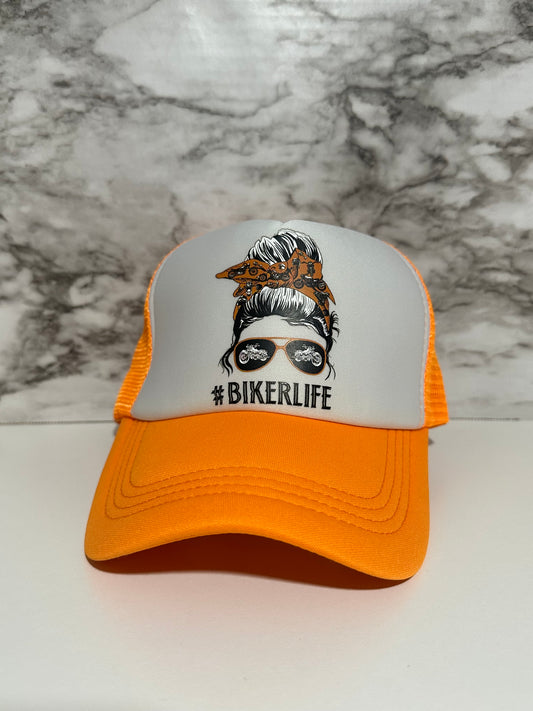 Bike Life Chick, Neon Orange Hat