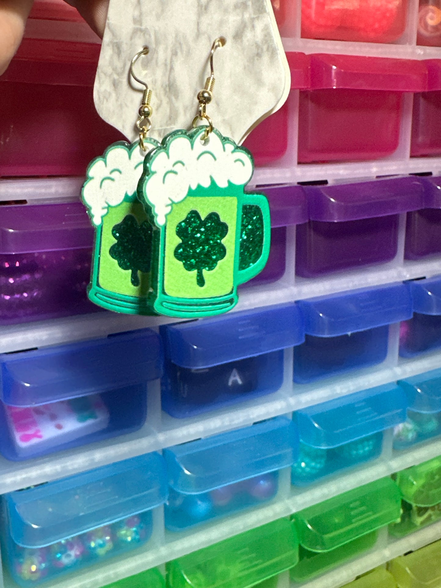 Saint Patrick’s day mug earrings