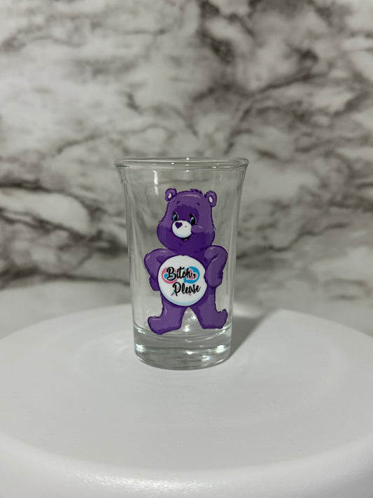 Carebear Shot Glass, B*tch Please Shot Glass Purple