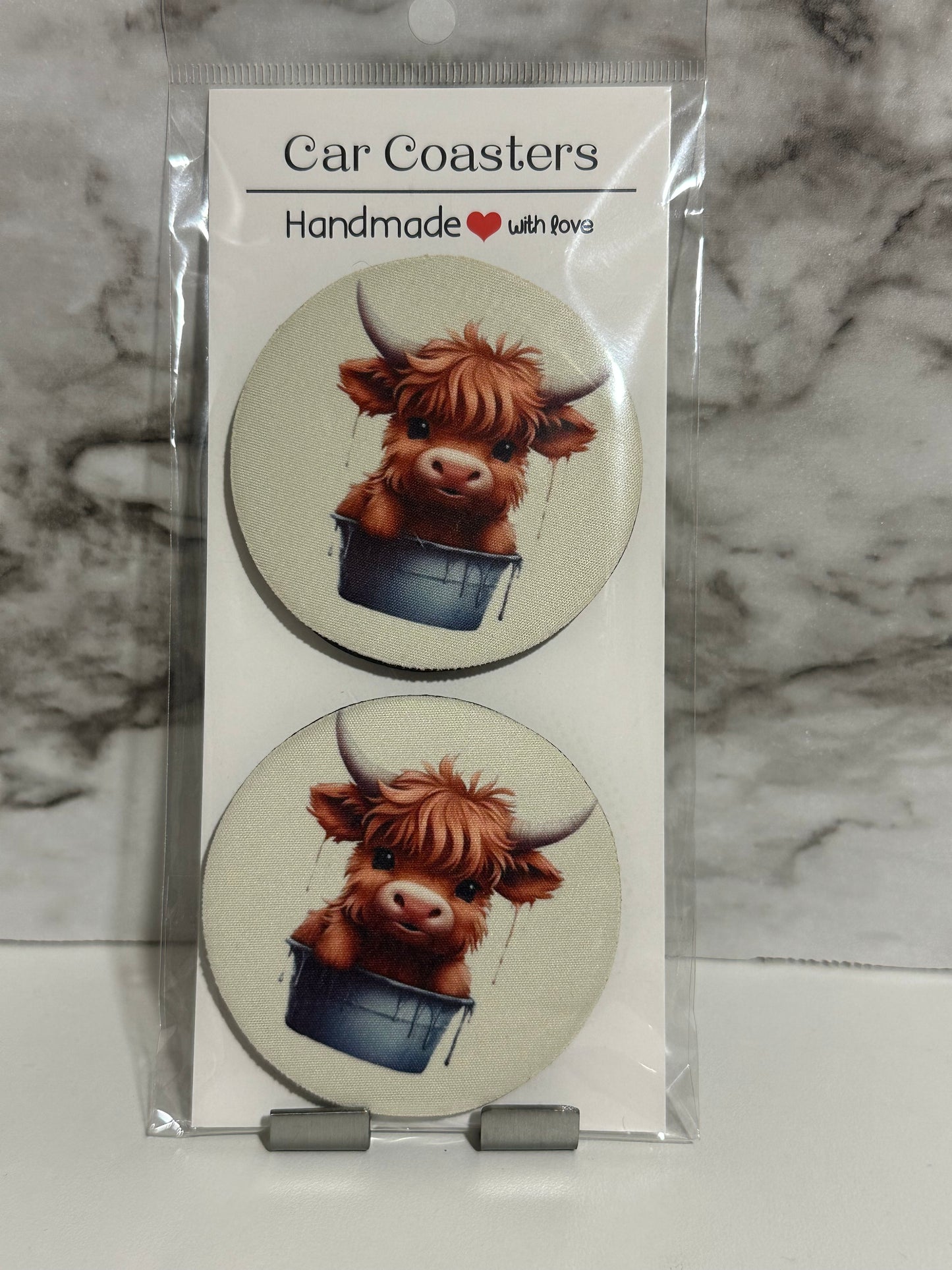 Highland Cow Car Coasters