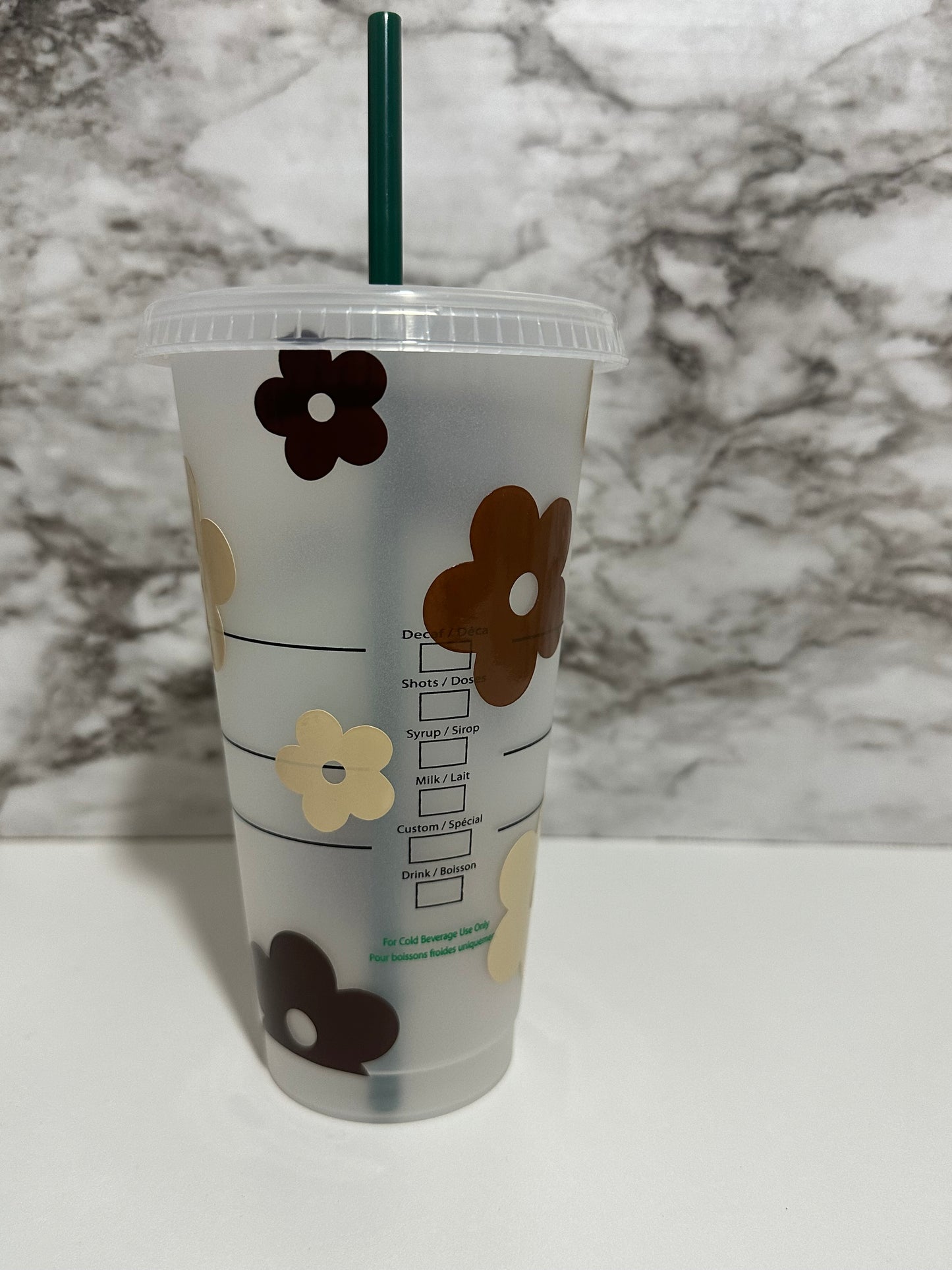 Retro Floral Cup w Straw