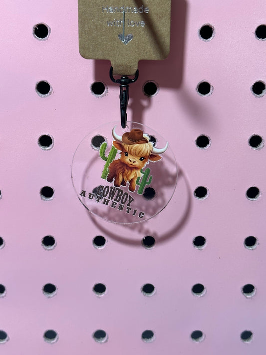 Highland Cowboy Acrylic Keychain
