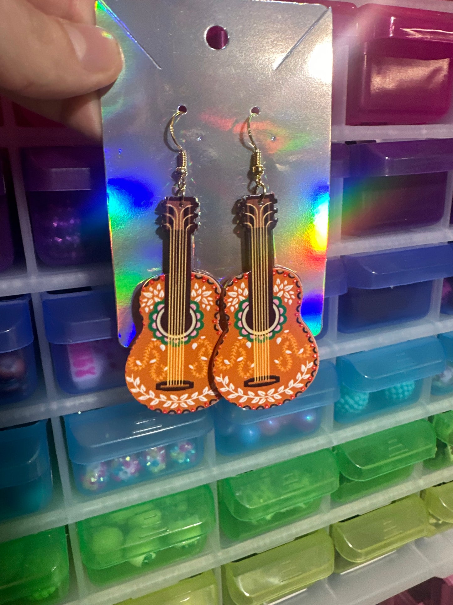 Hispanic guitars earrings