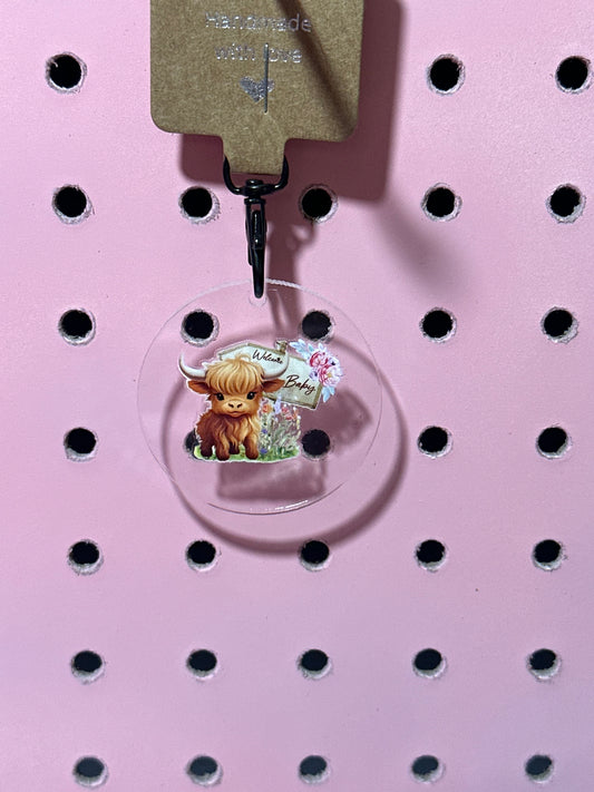 Highland Spring Moo Acrylic Keychain