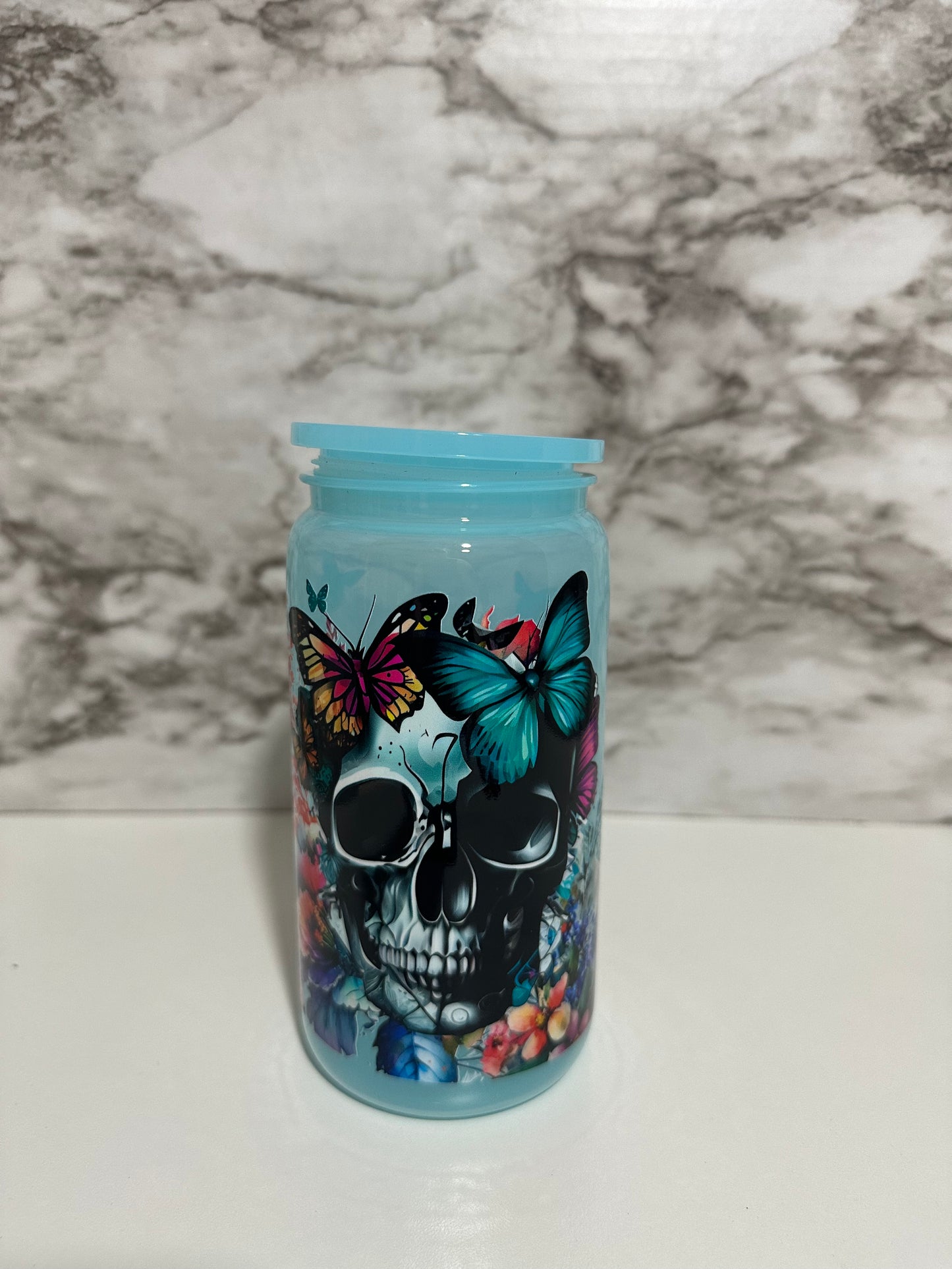 Butterflies & Skulls, Blue Cup