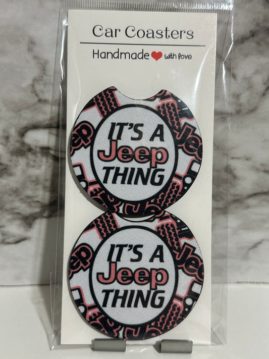 Jeep Thing Car Coasters, Pink