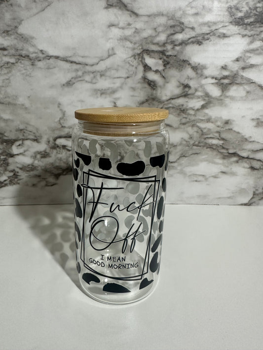 Leopard F*ck Off Cup, Clear