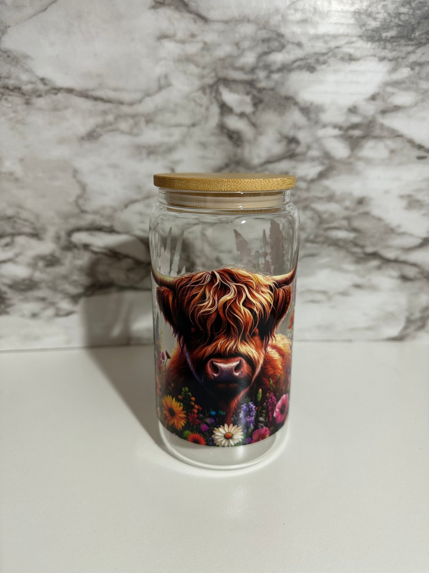 Highland Cow Cup- Floral