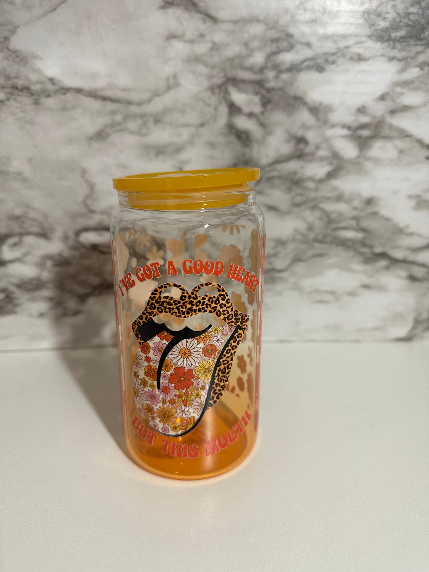 Good Heart Cup, Yellow Floral