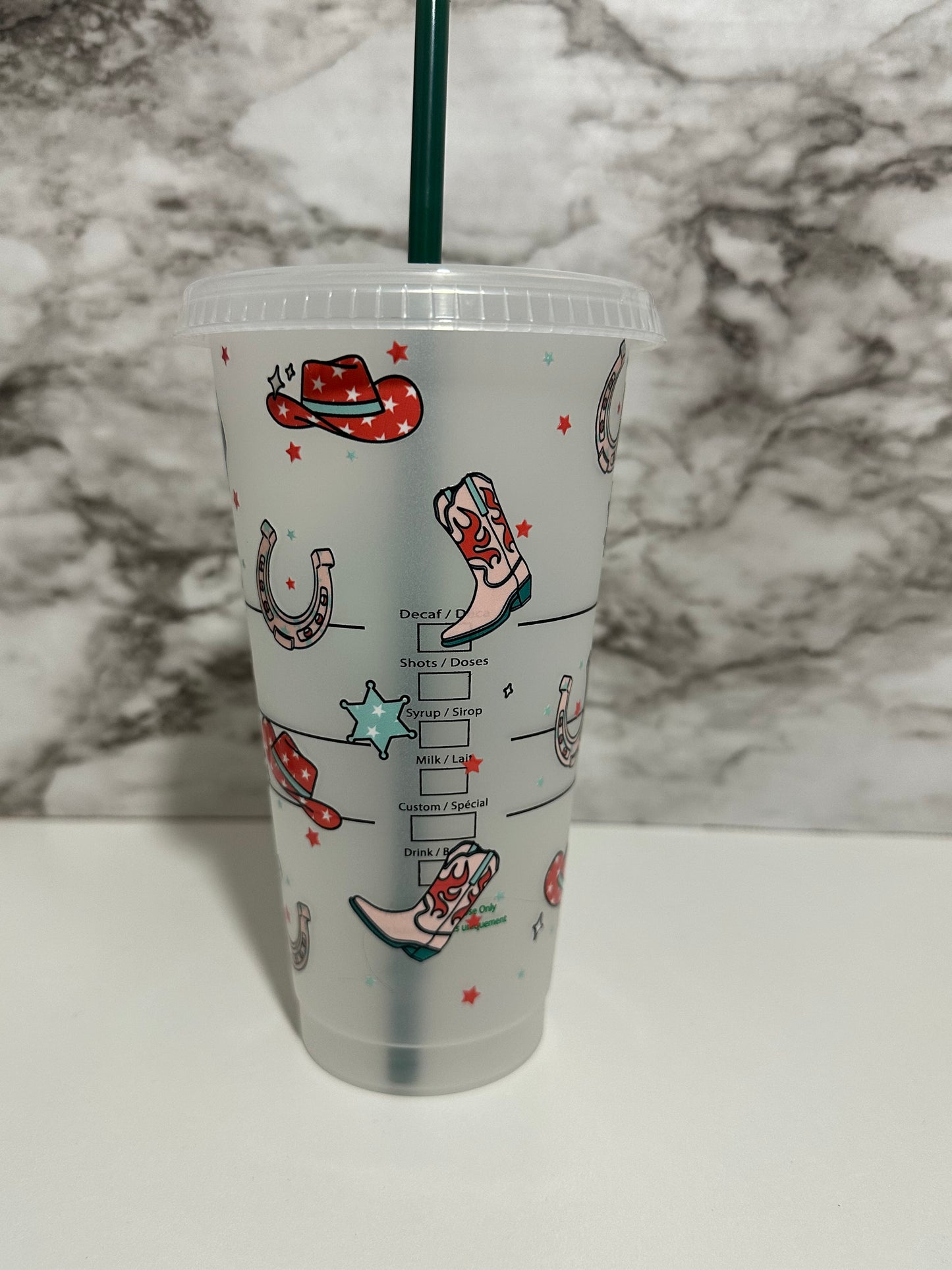 Western Boots, Cup w Straw
