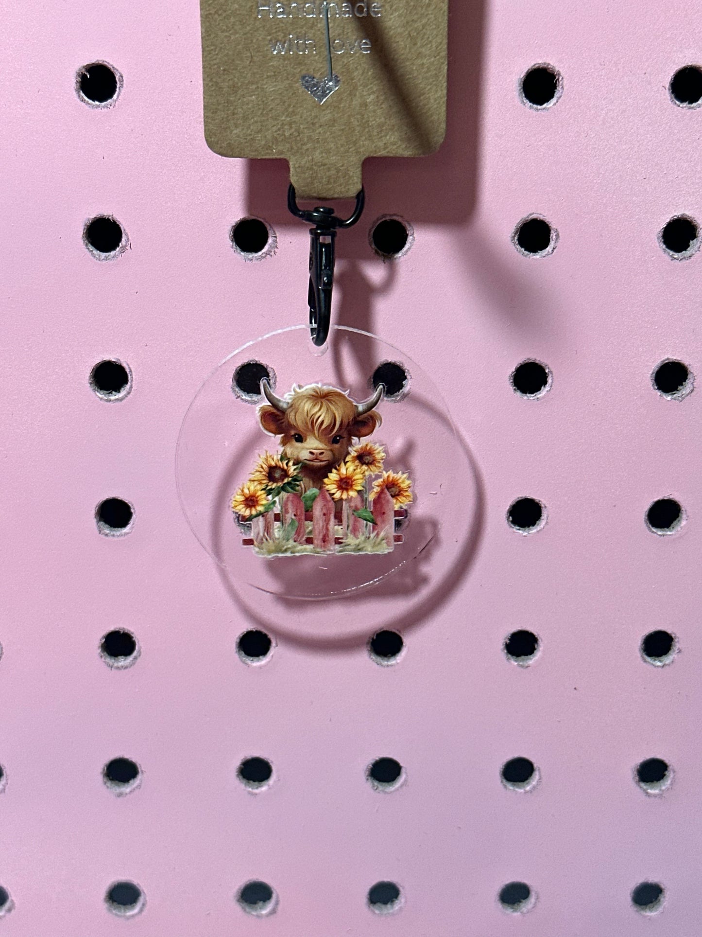 Sunflower Moo Acrylic Keychain