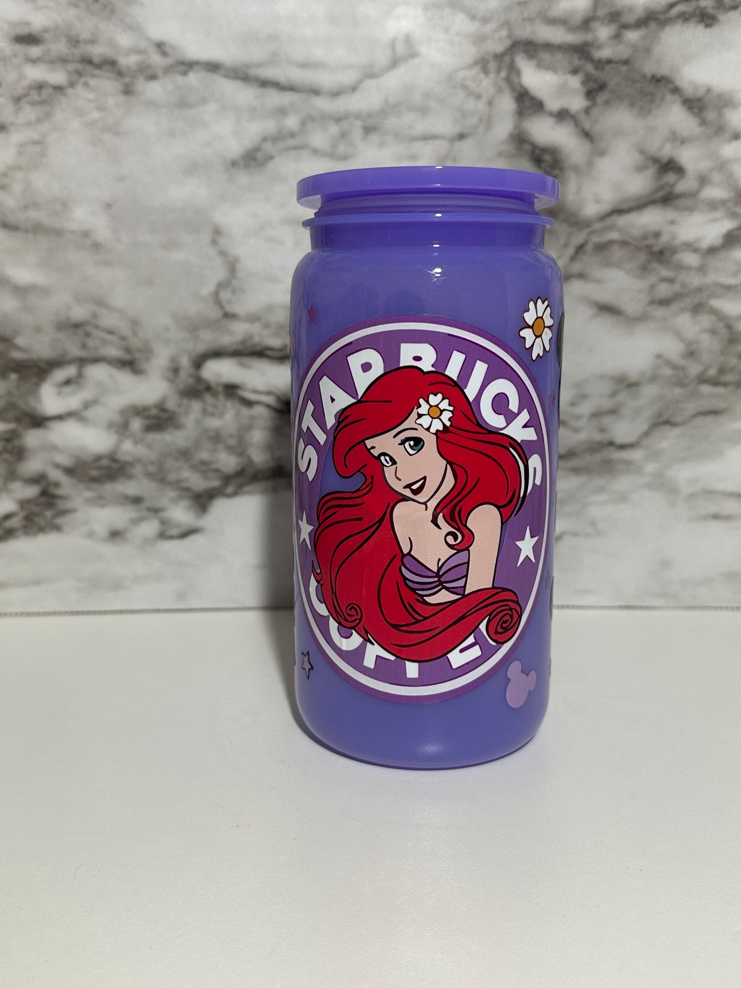 Coffee & Ariel- Purple Cup