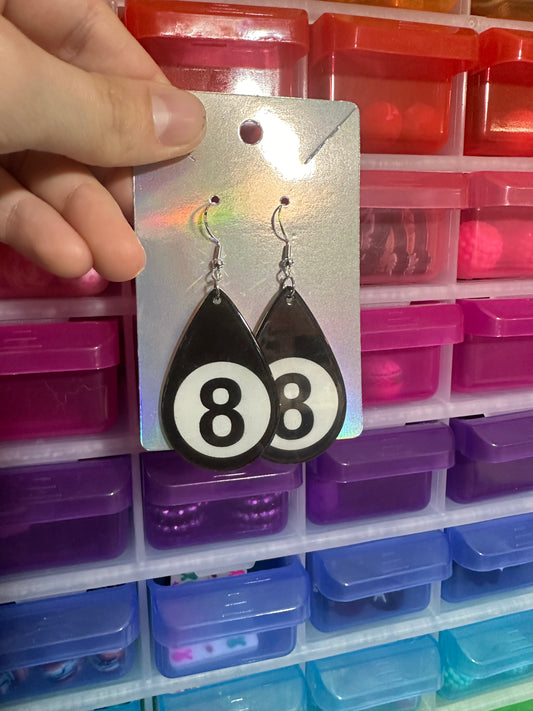 Eight-Ball Teardrop Earrings