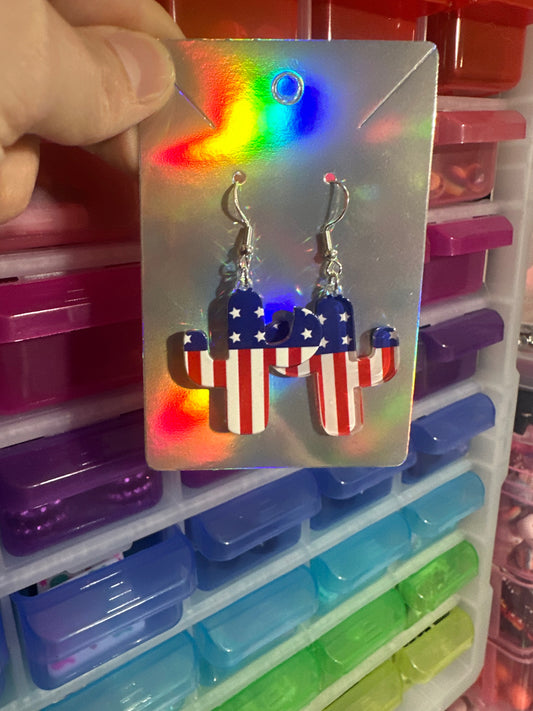 USA Cactus Earrings