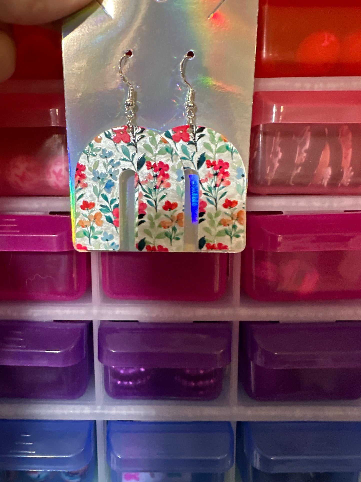 Bright floral earrings