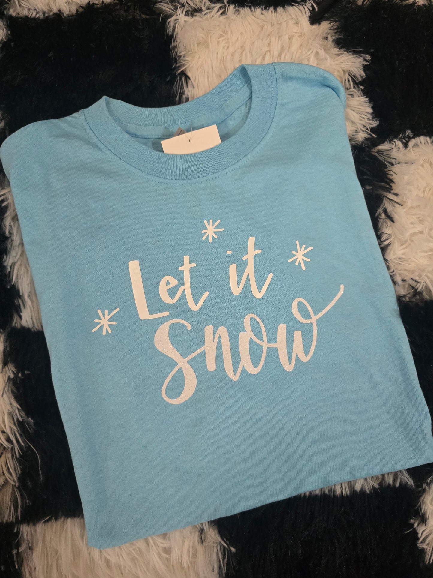 Let It Snow Tee, Light Blue