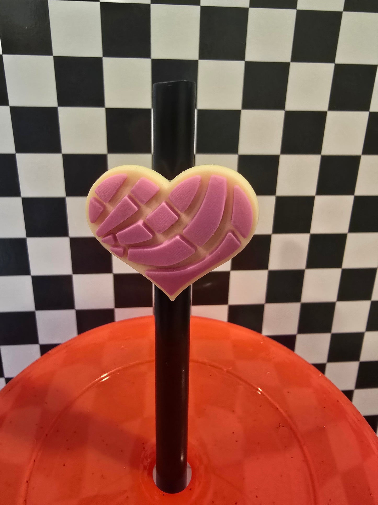 Heart Pink Dessert Straw Accessory