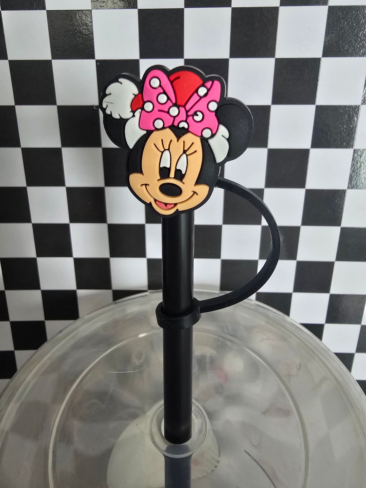 Christmas Minnie Straw Topper
