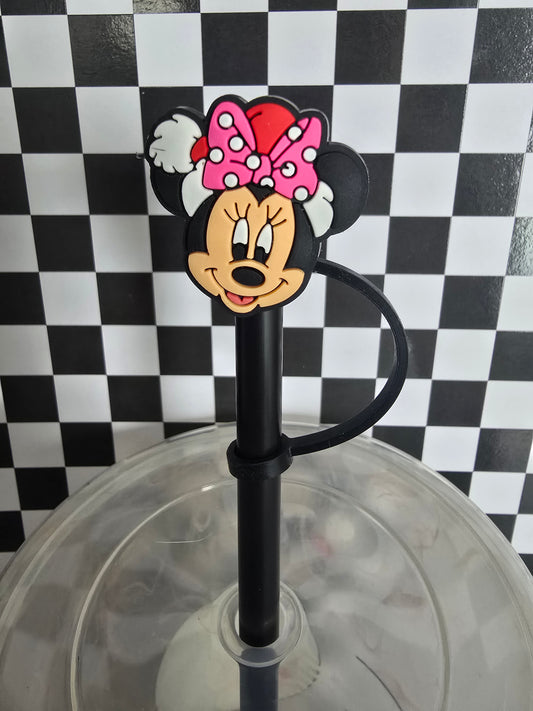 Christmas Minnie Straw Topper