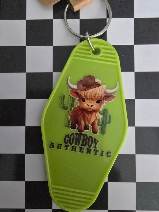 Highland Cowboy Motel Keychain, Lime