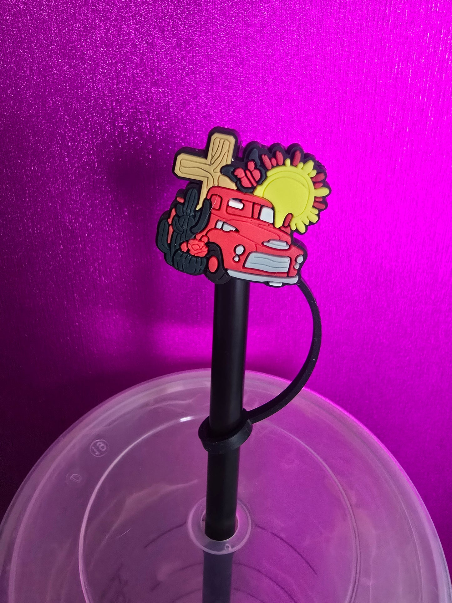 Truck & Sunset Straw Topper