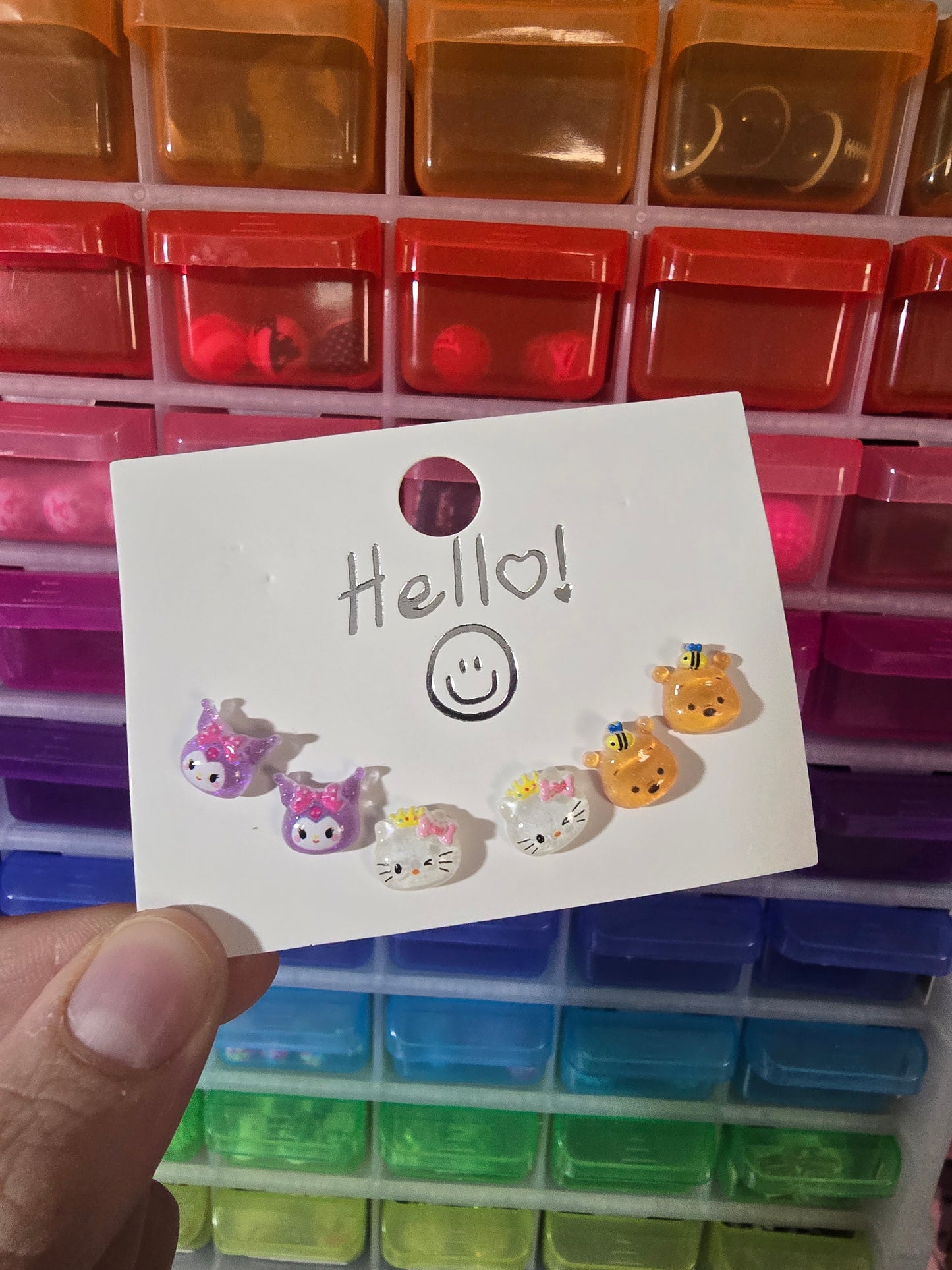 Hello Kitty & Friends Acrylic Stud Earrings, Set of 3