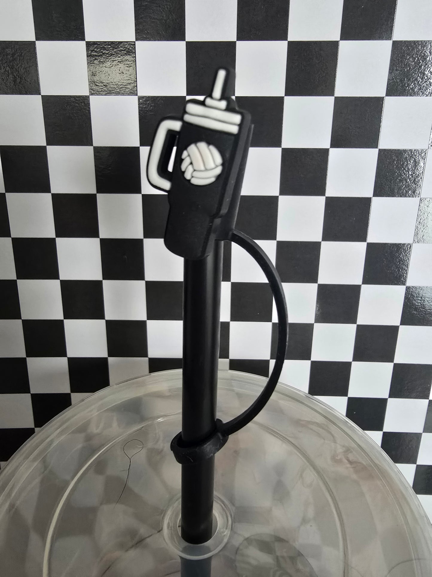 Sport Tumbler Straw Topper, Volleyball
