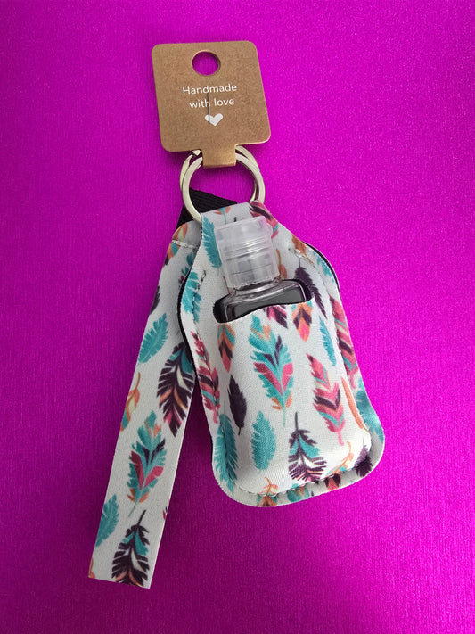 Boho Feather Sanitizer Keychain Set