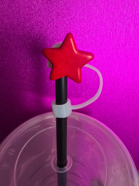 Red Star Stone Straw Topper