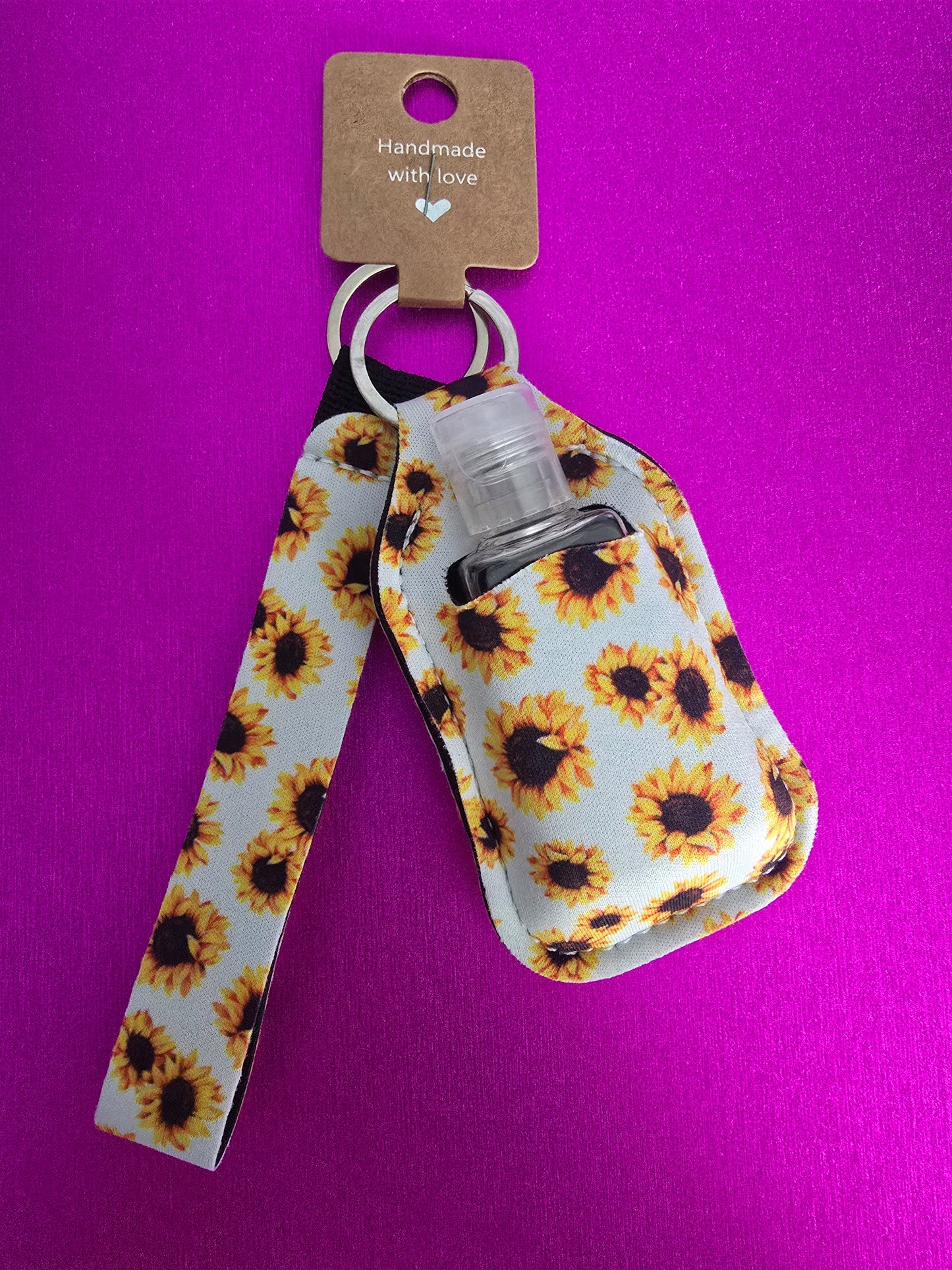 Sunflower Sanitizer Keychain Set, White