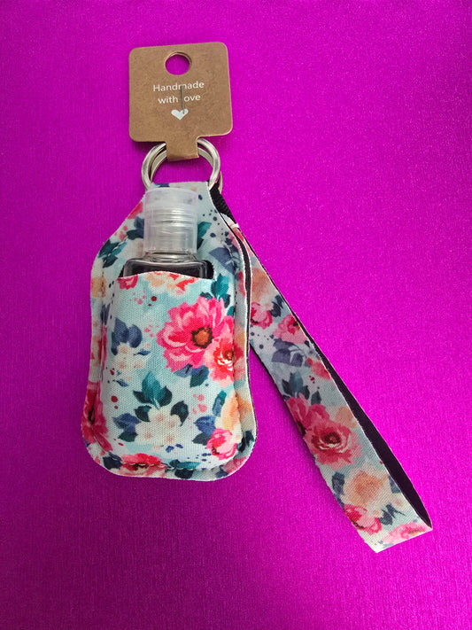 Springtime Floral Sanitizer Keychain Set, Blue