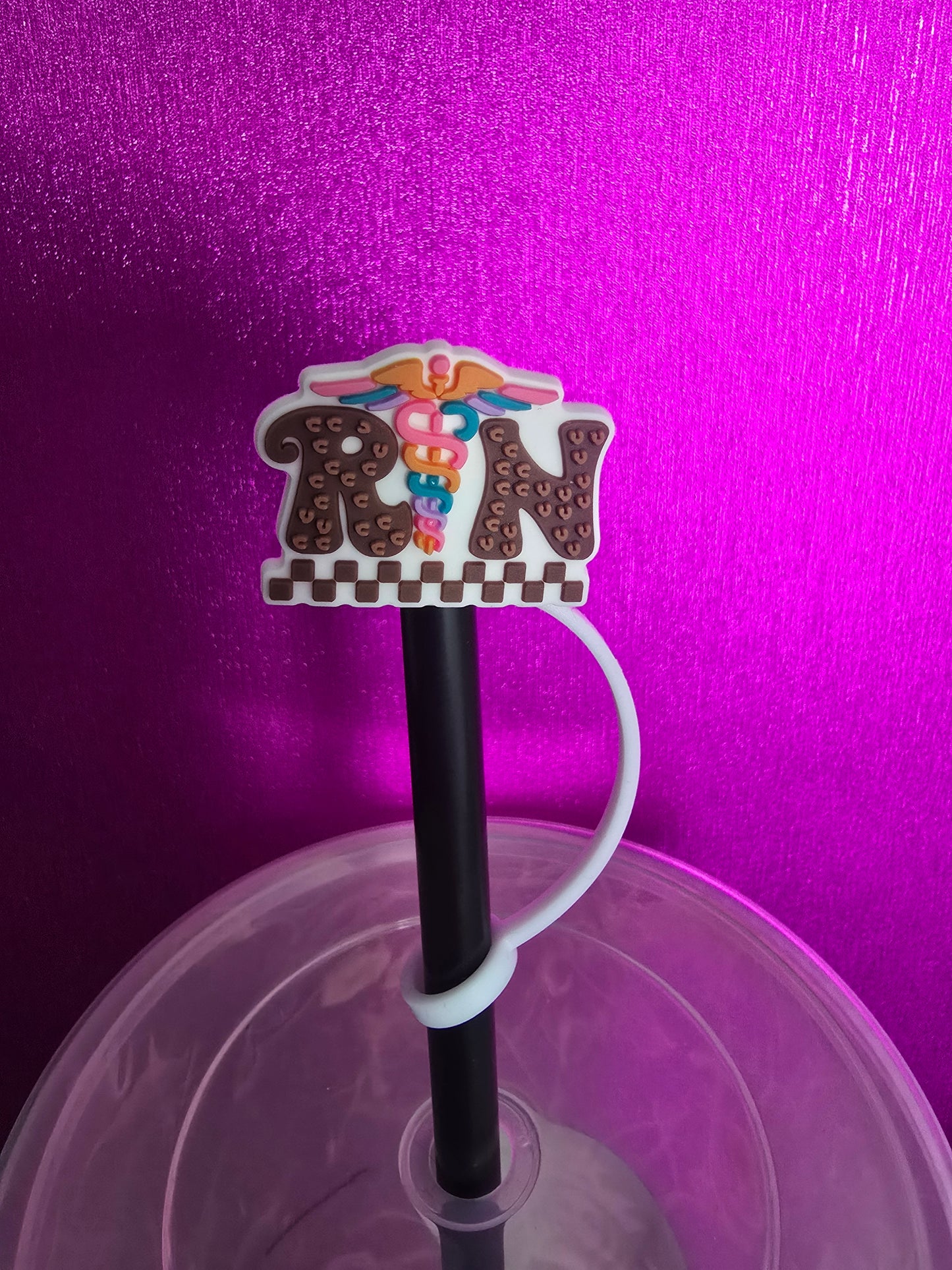 Groovy RN Nurse Straw Topper