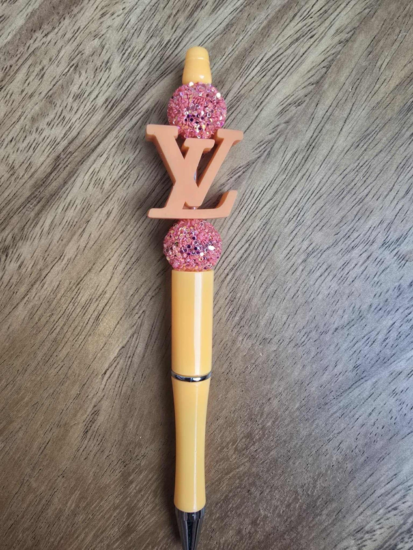 Luxury Louie Logo Pen, Orange Sparkle