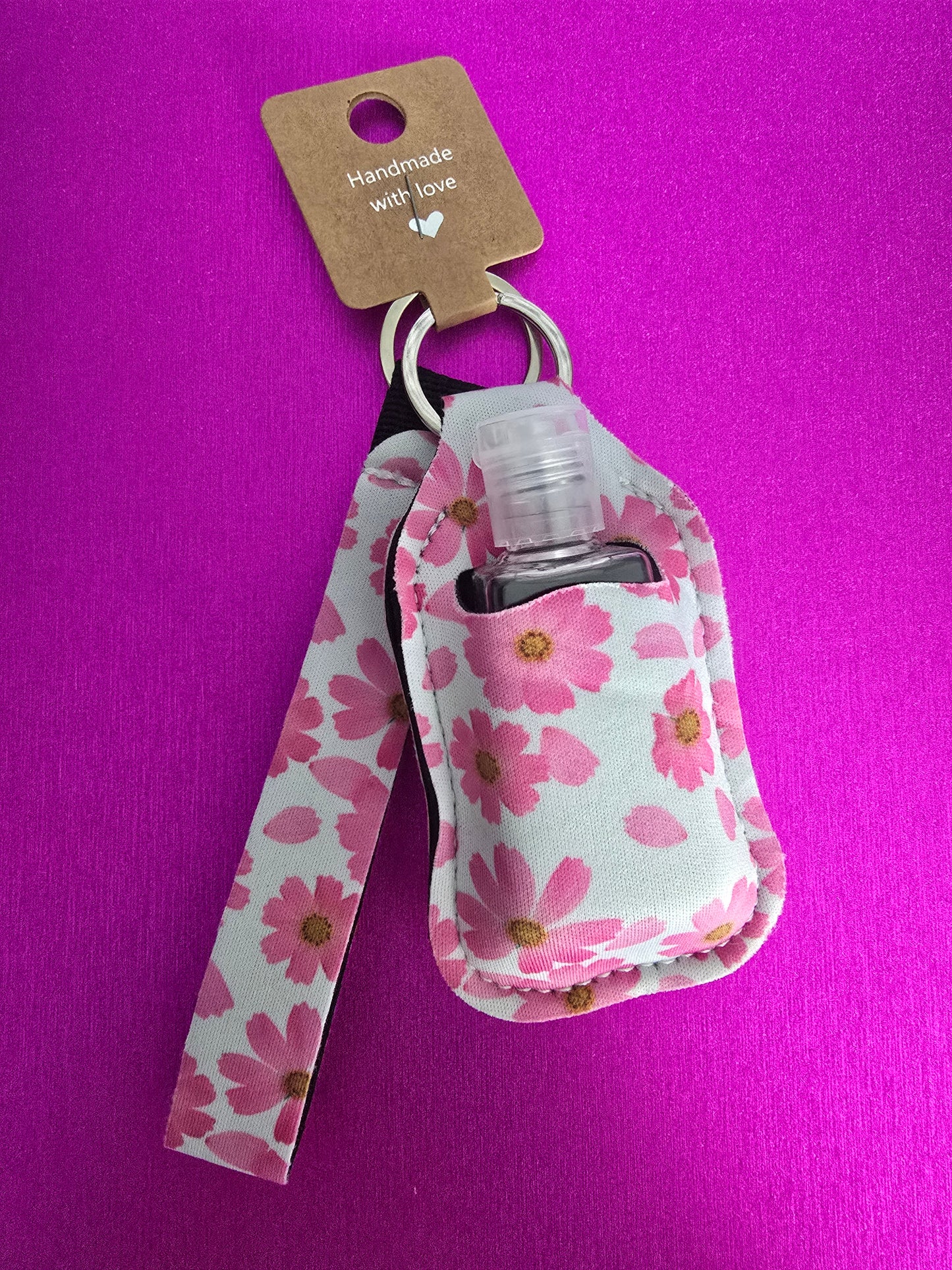 Springtime Florals Sanitizer Keychain Set, Pink