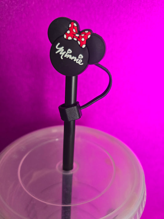 Mouse Ears Straw Topper, Minnie Logo