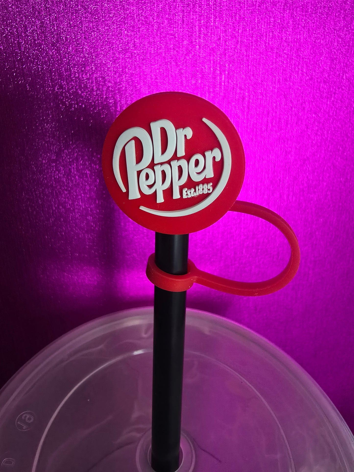 Dr Pepper Circle Straw Topper