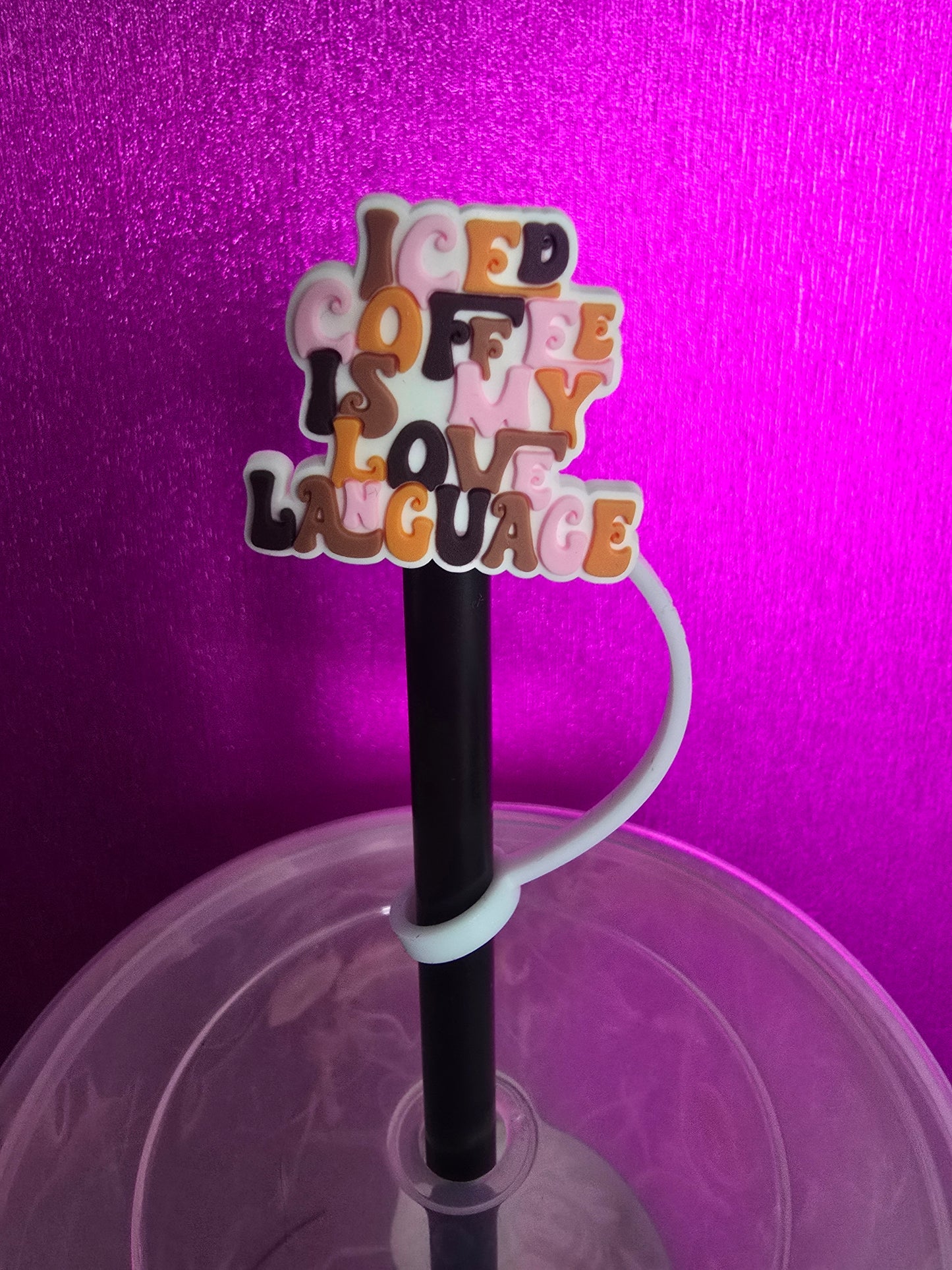 Iced Coffee Love Straw Topper