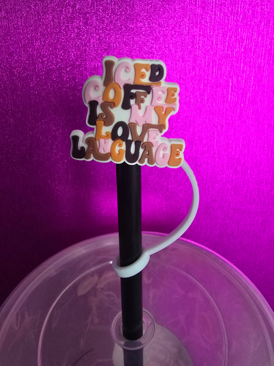 Iced Coffee Love Straw Topper