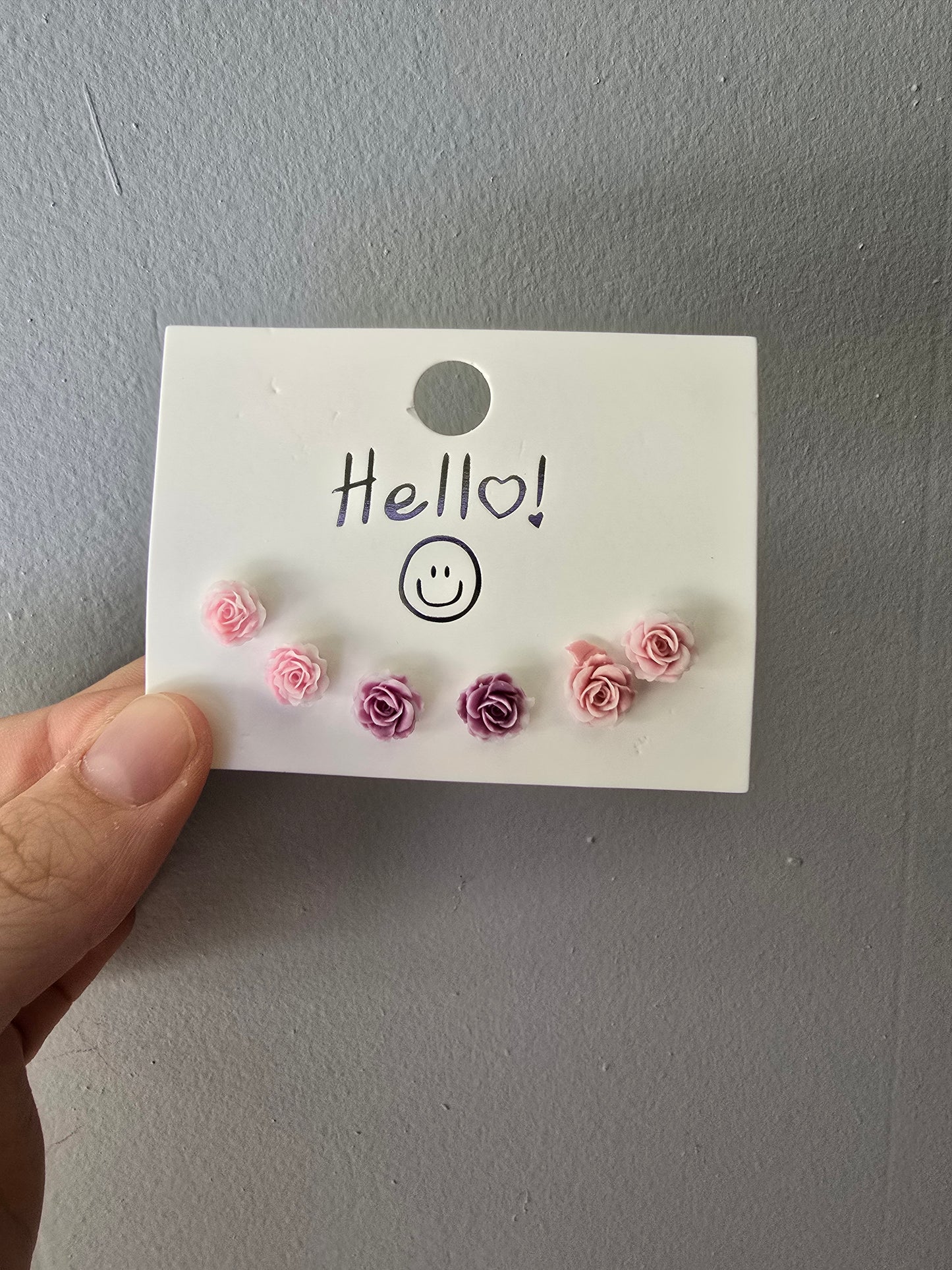 Floral Roses Stud Earrings, Set of 3