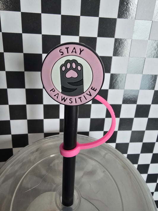 Stay Pawsitive Straw Topper