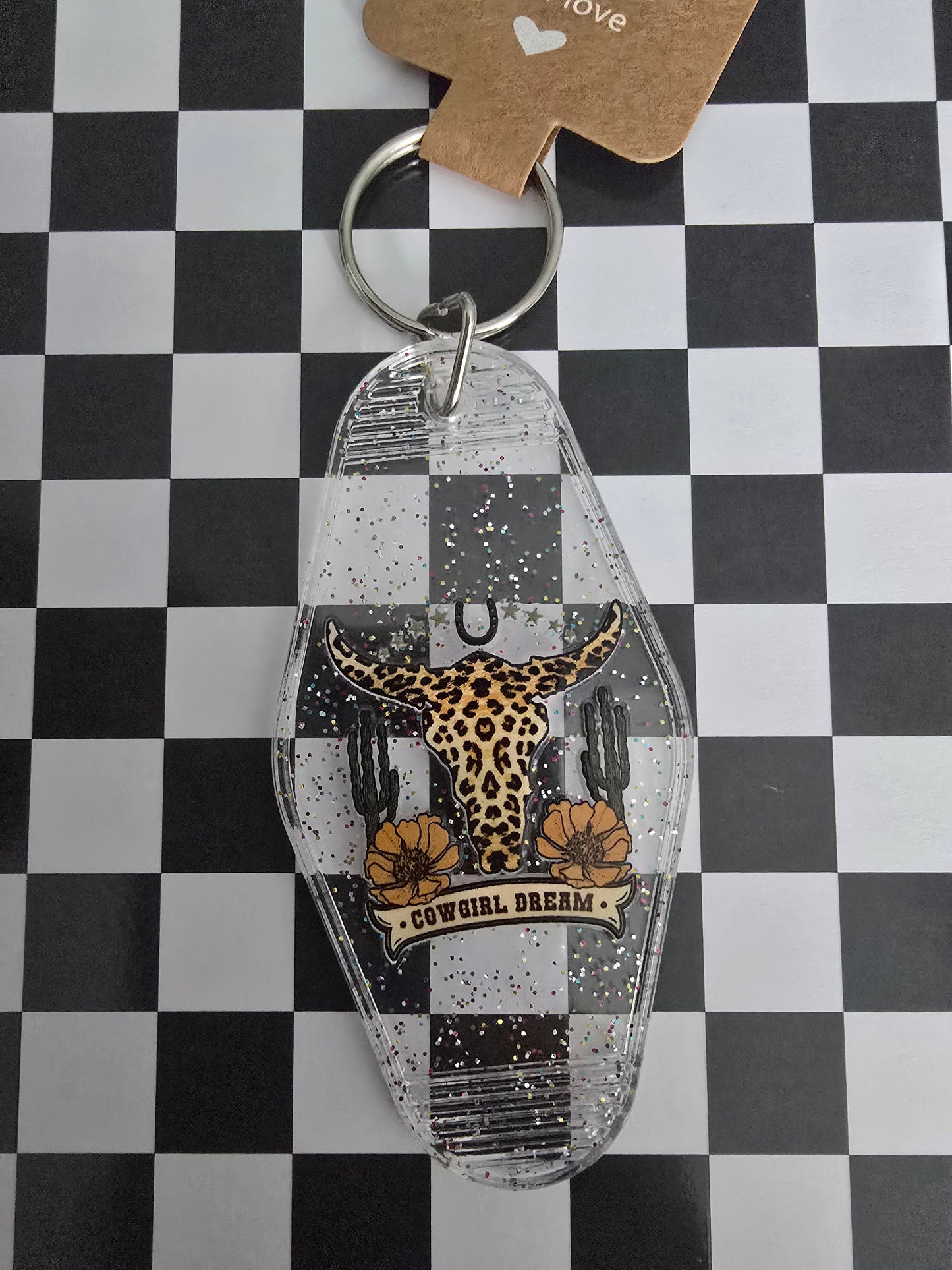 Glitter Steerhead Motel Keychain